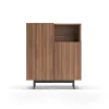 Mueble auxiliar modelo 602-1 acabado nogal, 110 x 90 x 34 (alto x ancho x fondo)