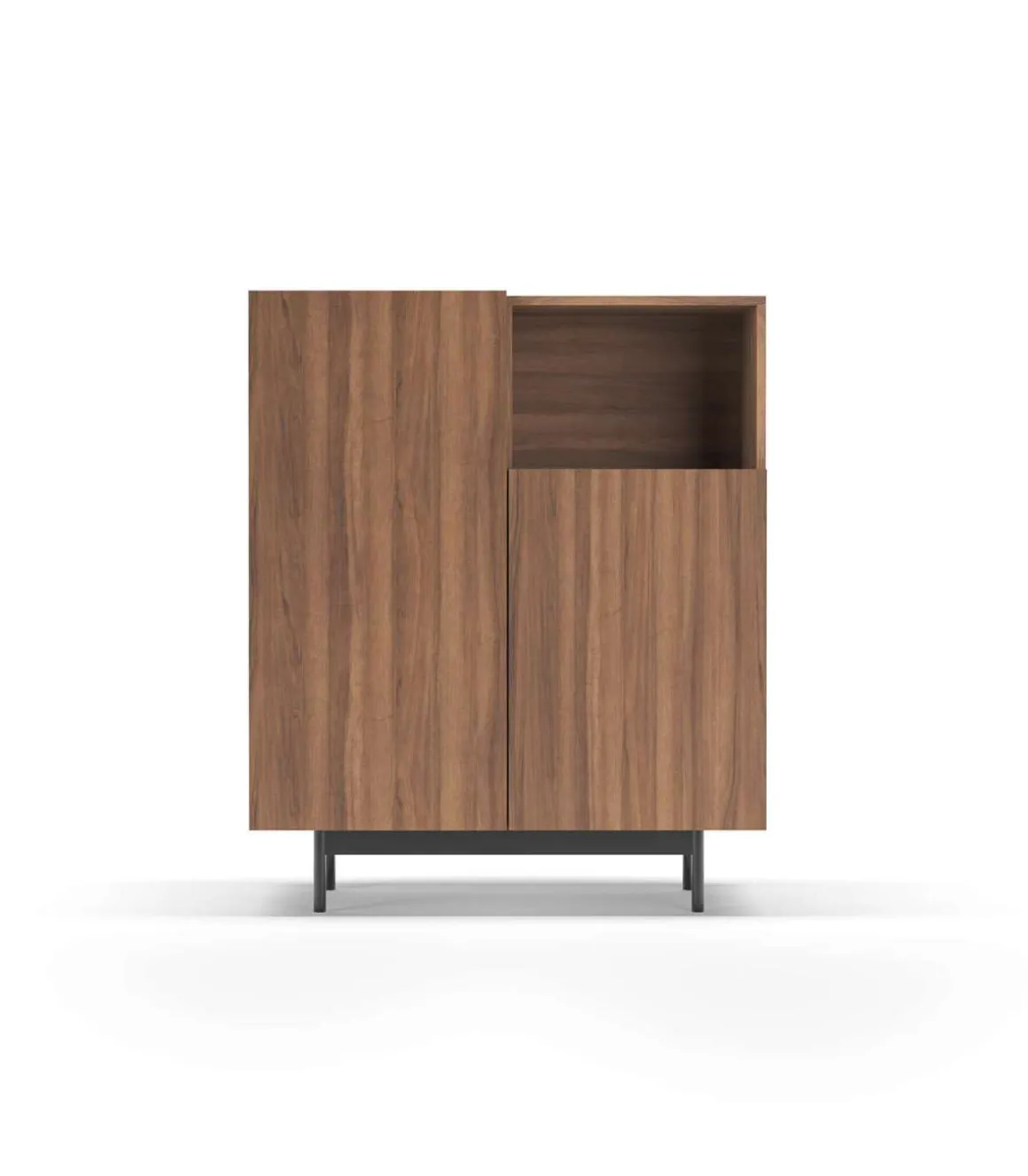 Mueble auxiliar modelo 602-1 acabado nogal, 110 x 90 x 34 (alto x ancho x fondo)