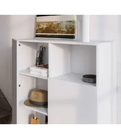 Mueble auxiliar modelo 602-1 acabado en blanco. 110 cm (alto) x 90 cm (ancho) x 34 cm (prof.)