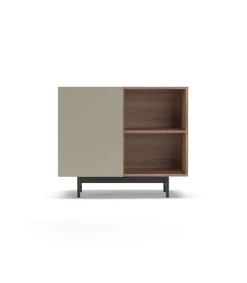 Mueble auxiliar modelo 601-2 acabado en nogal/arena. 78 cm (alto) x 90 cm (ancho) x 34 cm (prof.)
