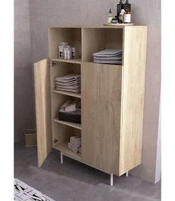 Mueble auxiliar modelo 603-1 acabado roble, 110 x 90 x 34 (alto x ancho x fondo)