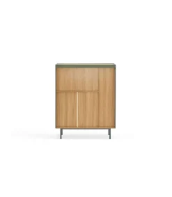 Mueble auxiliar modelo Arista 3 puertas acabado verde, 40cm(ancho) 120cm(alto) 95cm (largo)