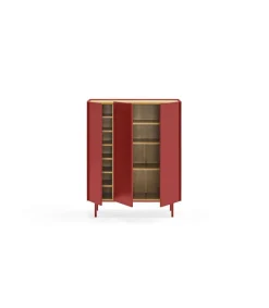 Mueble auxiliar modelo Arista 3 puertas acabado burdeos, 40cm(ancho) 120cm(alto) 95cm (largo)