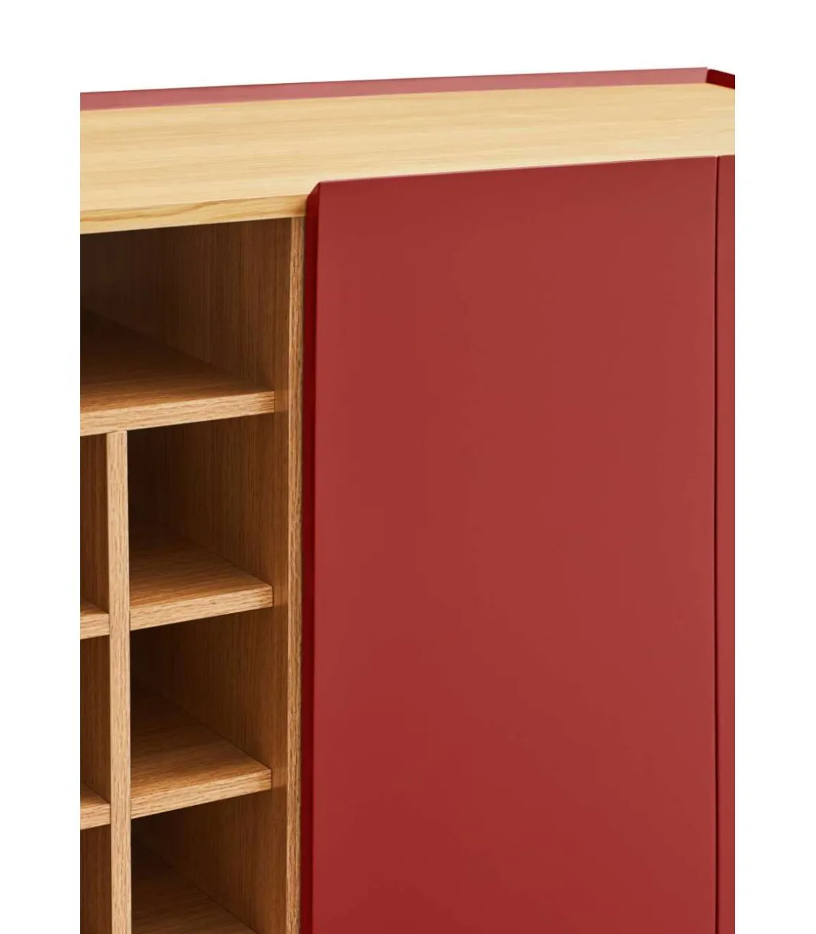 Mueble auxiliar modelo Arista 3 puertas acabado burdeos, 40cm(ancho) 120cm(alto) 95cm (largo)