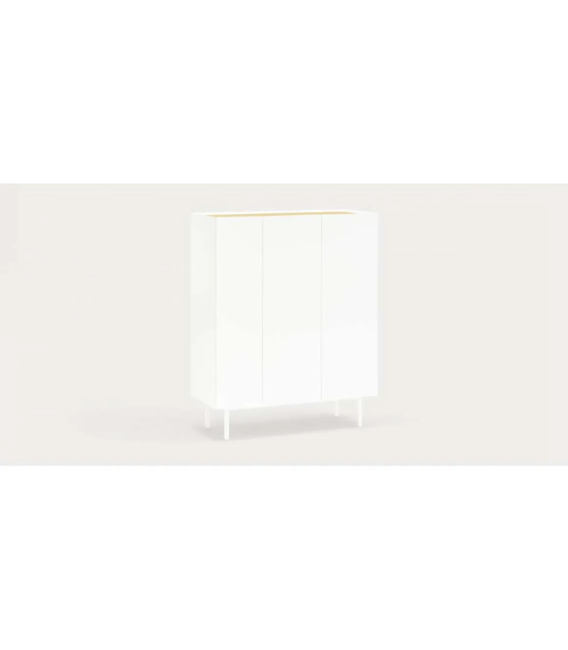 Mueble auxiliar modelo Arista 3 puertas acabado blanco, 40cm(ancho) 120cm(alto) 95cm (largo)