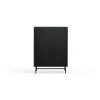 Mueble auxiliar modelo Punto 2 puertas 4 cajones interiores acabado azul/negro, 45cm(ancho) 130cm(alto) 93cm(largo)