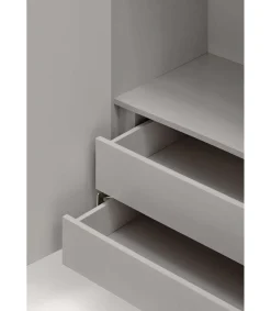 Mueble auxiliar modelo Sierra 2 puertas 2 cajones interiores acabado gris claro, 45cm(ancho) 130cm(alto) 97cm (largo)