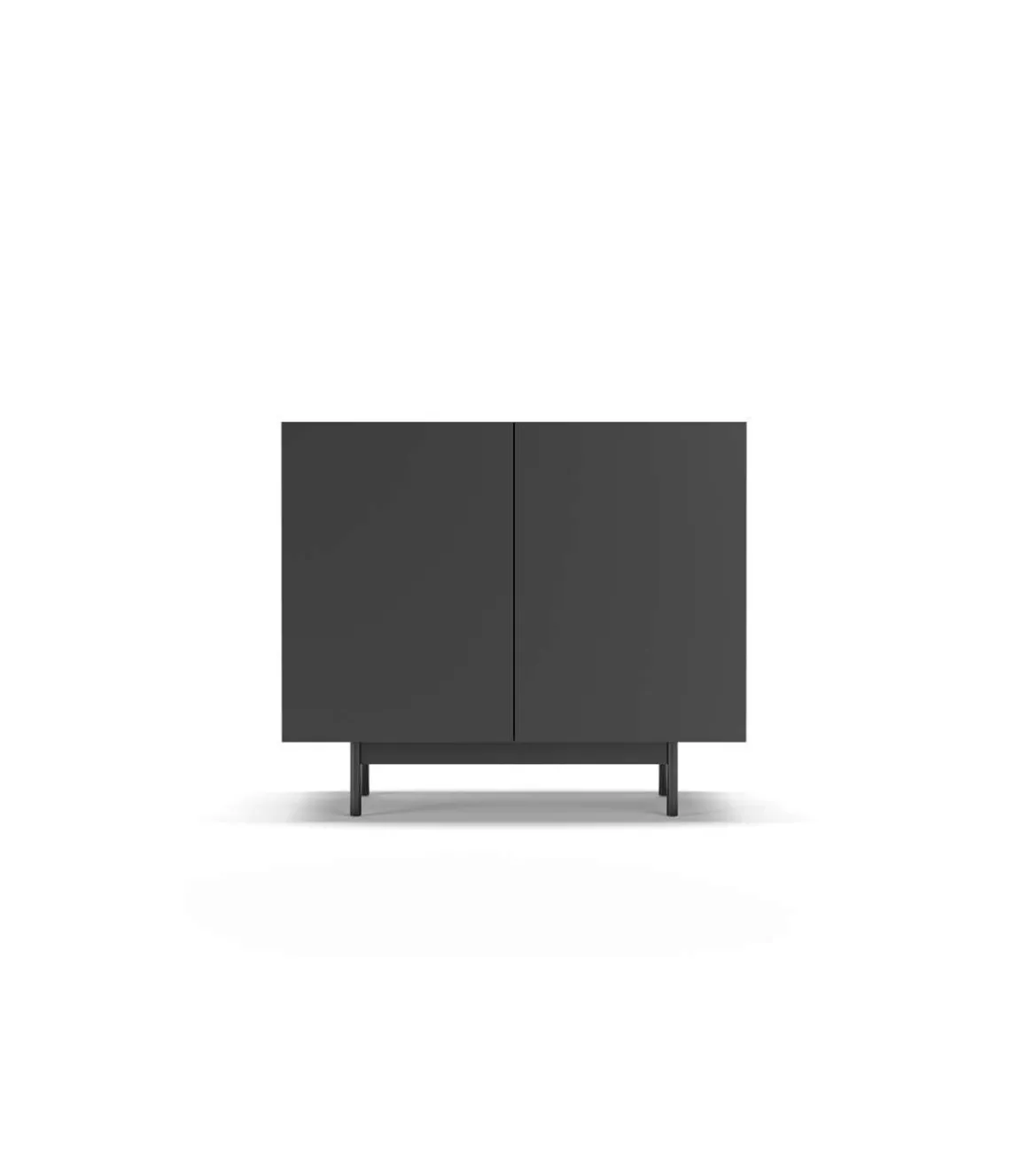 Mueble auxiliar 2 puertas abatibles modelo 601-1 acabado en grafito. 78 cm (alto) x 90 cm (ancho) x 34 cm (prof.)