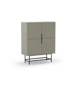 Mueble auxiliar 4 puertas abatibles modelo Elena acabado verde/negro. 128cm(alto) 100cm (ancho) 40cm(prof.)