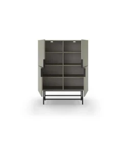 Mueble auxiliar 4 puertas abatibles modelo Elena acabado verde/negro. 128cm(alto) 100cm (ancho) 40cm(prof.)