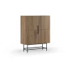 Mueble auxiliar 4 puertas abatibles modelo Elena acabado roble/negro. 128cm(alto) 100cm (ancho) 40cm(prof.)