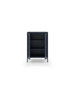Mueble auxiliar 2 puertas abatibles modelo Dora acabado metal azul. 100cm(alto) 70cm (ancho) 40cm(prof.)