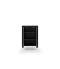 Mueble auxiliar 2 puertas abatibles modelo Dora acabado metal negro. 100cm(alto) 70cm (ancho) 40cm(prof.)