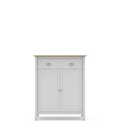 Mueble auxiliar 2 puertas 1 cajón modelo Miguel acabado blanco/roble. 110cm(alto) 90cm(ancho) 40cm(prof).