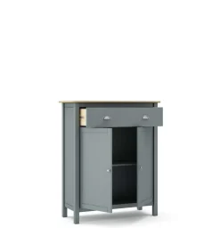 Mueble auxiliar 2 puertas 1 cajón modelo Miguel acabado verde kaki/roble. 110cm(alto) 90cm(ancho) 40cm(prof).
