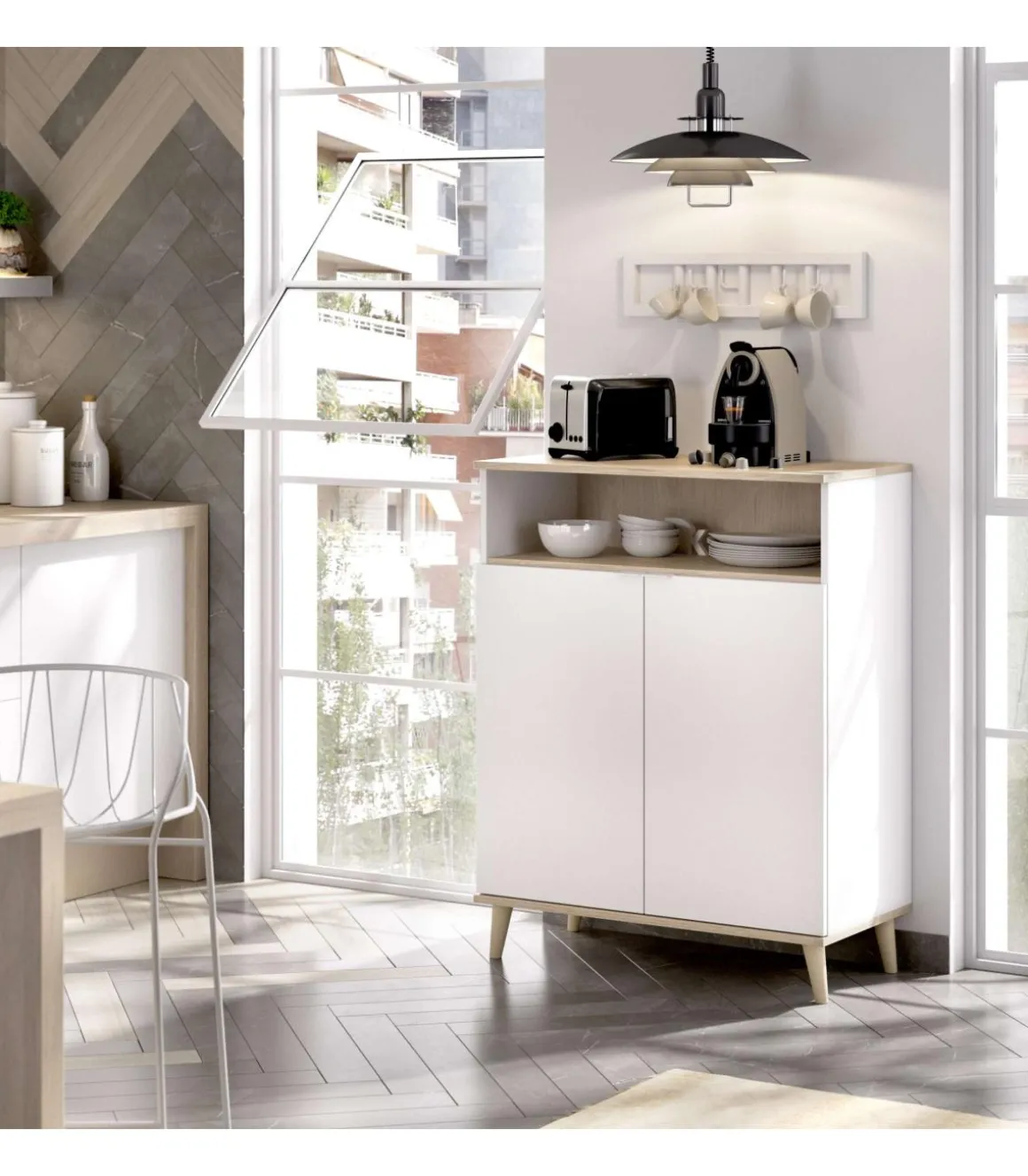 Mueble auxiliar Villarodrigo 2 puertas y 1 hueco 102cm(alto)80cm(ancho)40 cm(largo)