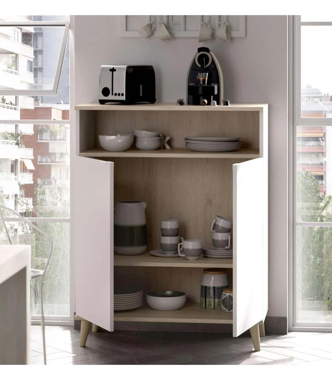 Mueble auxiliar Villarodrigo 2 puertas y 1 hueco 102cm(alto)80cm(ancho)40 cm(largo)