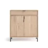 Mueble auxiliar/zapatero Md-507, 2 puertas 1 cajón en roble claro, 89cm(alto) 80cm(ancho) 29cm(prof.)
