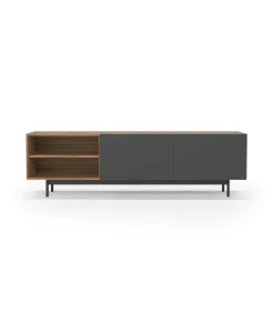 Mueble bajo televisión Md-608-1 en color nogal/grafito, 52cm(alto) 180cm(ancho) 43cm(largo)
