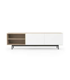 Mueble bajo televisión Md-608-1 en color roble/blanco, 52cm(alto) 180cm(ancho) 43cm(largo)