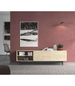 Mueble bajo televisión Md-608-1 en color roble, 52cm(alto) 180cm(ancho) 43cm(largo)