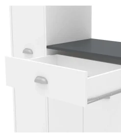Mueble Buffet alto 3 puertas y 1 cajón acabado blanco, 180cm (alto) x90cm (ancho) x 40cm (fondo).