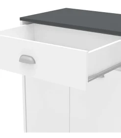 Mueble Buffet bajo 2 puertas 1 cajón y botellero acabado blanco, 90cm(alto) x 103cm(ancho) x 40cm(fondo).