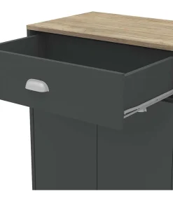 Mueble Buffet bajo 2 puertas 1 cajón y botellero acabado gris grafito, 90cm(alto) x 103cm(ancho) x 40cm(fondo).