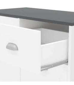 Mueble Buffet bajo 2 puertas y 2 cajones acabado blanco, 90cm (alto) x80cm (ancho) x 40cm (fondo).