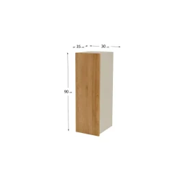 Mueble cocina alto con una puerta en color roble vega, 90 cm(alto)30 cm(ancho)35 cm(largo)