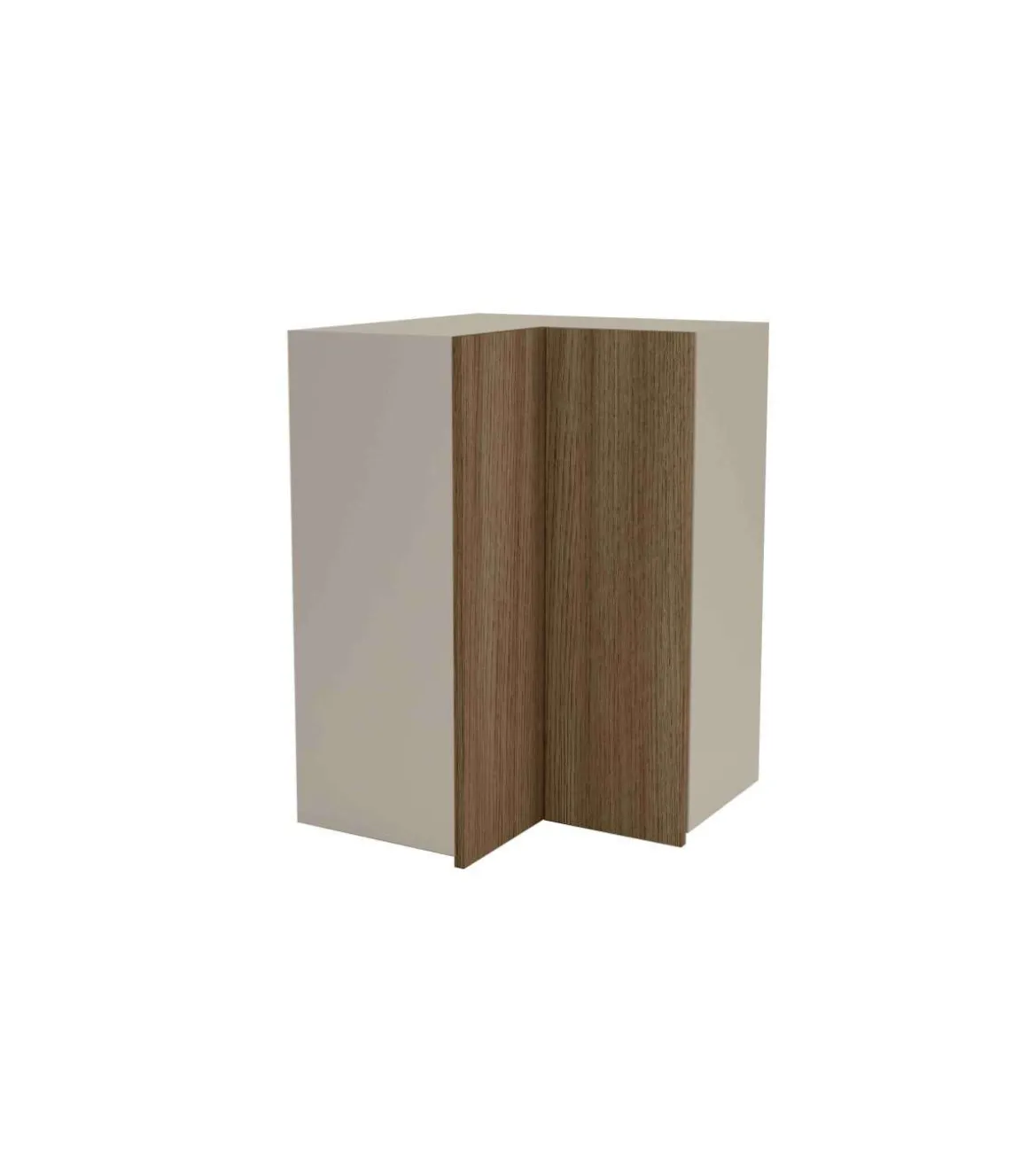 Mueble cocina alto de rincón con acabado color nogal noceto, 90 cm(alto)63x63 cm(ancho)35 cm(largo)