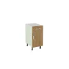 Mueble cocina bajo con 1 cajón y 1 puerta en roble cortez. 83 cm(alto)40 cm(ancho)58 cm(largo)