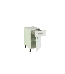 Mueble cocina bajo con 1 cajón y 1 puerta en blanco. 83 cm(alto)40 cm(ancho)58 cm(largo)