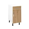Mueble cocina bajo con 1 cajón y 1 puerta en roble albar. 83 cm(alto)40 cm(ancho)58 cm(largo)