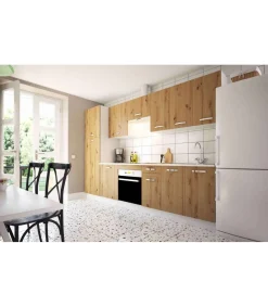 Mueble cocina bajo con 1 cajón y 1 puerta en roble albar. 83 cm(alto)40 cm(ancho)58 cm(largo)