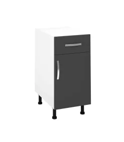 Mueble cocina bajo con 1 cajón y 1 puerta en gris parís. 83 cm(alto)40 cm(ancho)58 cm(largo)