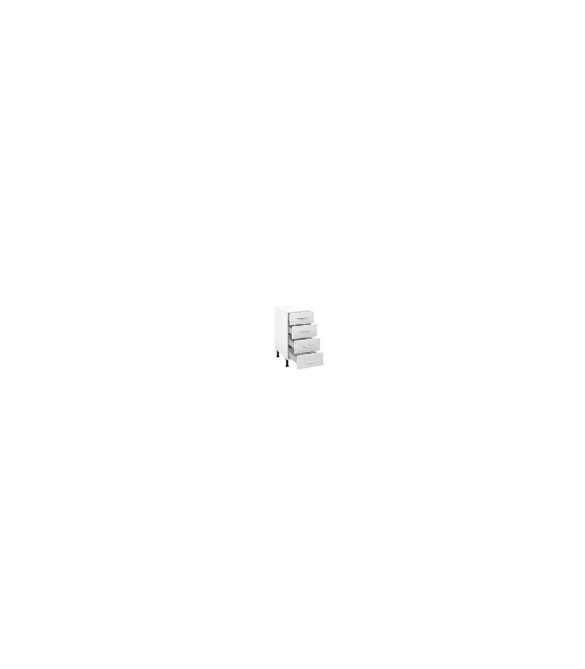 Mueble cocina bajo con 4 cajones en blanco. 83 cm(alto)40 cm(ancho)58 cm(largo)
