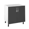 Mueble cocina fregadero 2 puertas en gris parís, 83 cm(alto)80 cm(ancho)58 cm(largo)