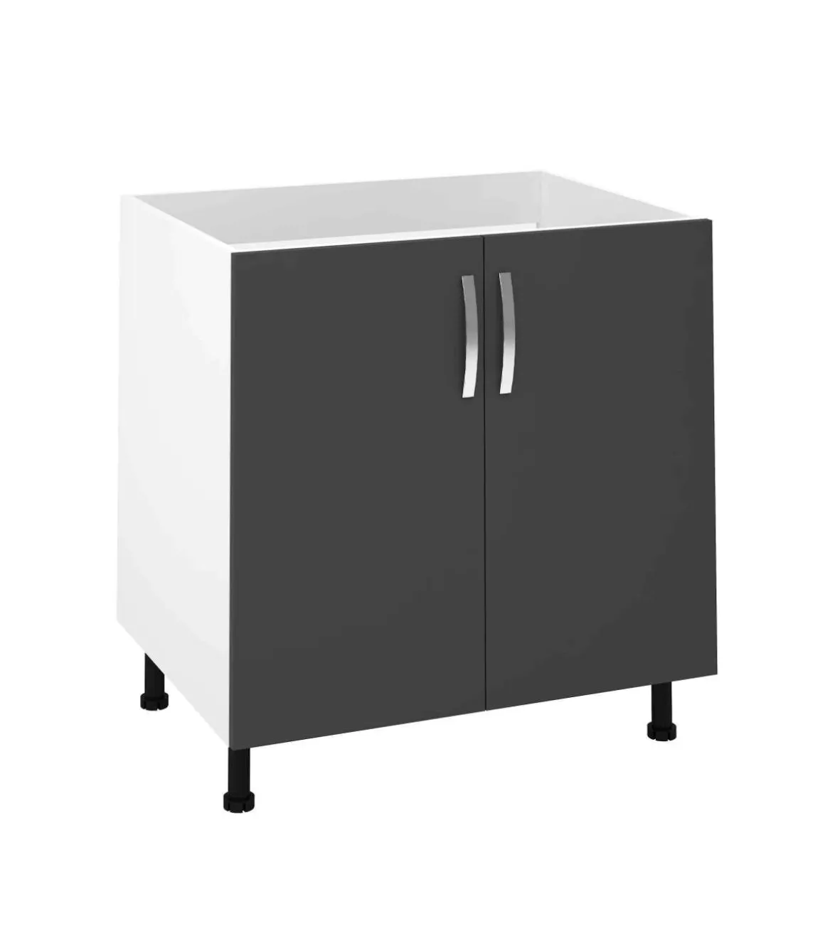 Mueble cocina fregadero 2 puertas en gris parís, 83 cm(alto)80 cm(ancho)58 cm(largo)