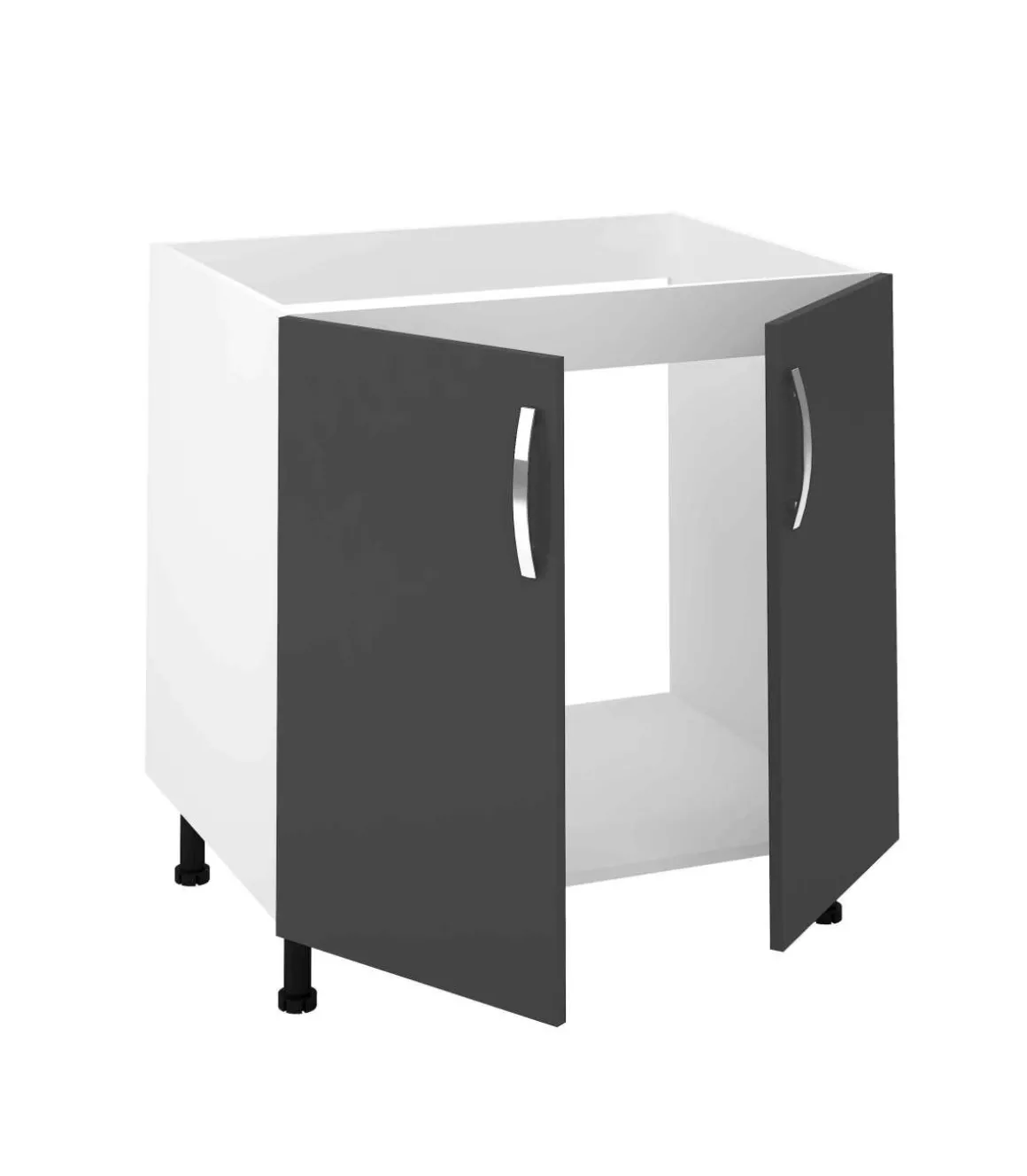 Mueble cocina fregadero 2 puertas en gris parís, 83 cm(alto)80 cm(ancho)58 cm(largo)
