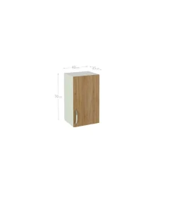 Mueble cocina para colgar con 1 puerta en roble cortez. 70 cm(alto)40 cm(ancho)33 cm(largo)