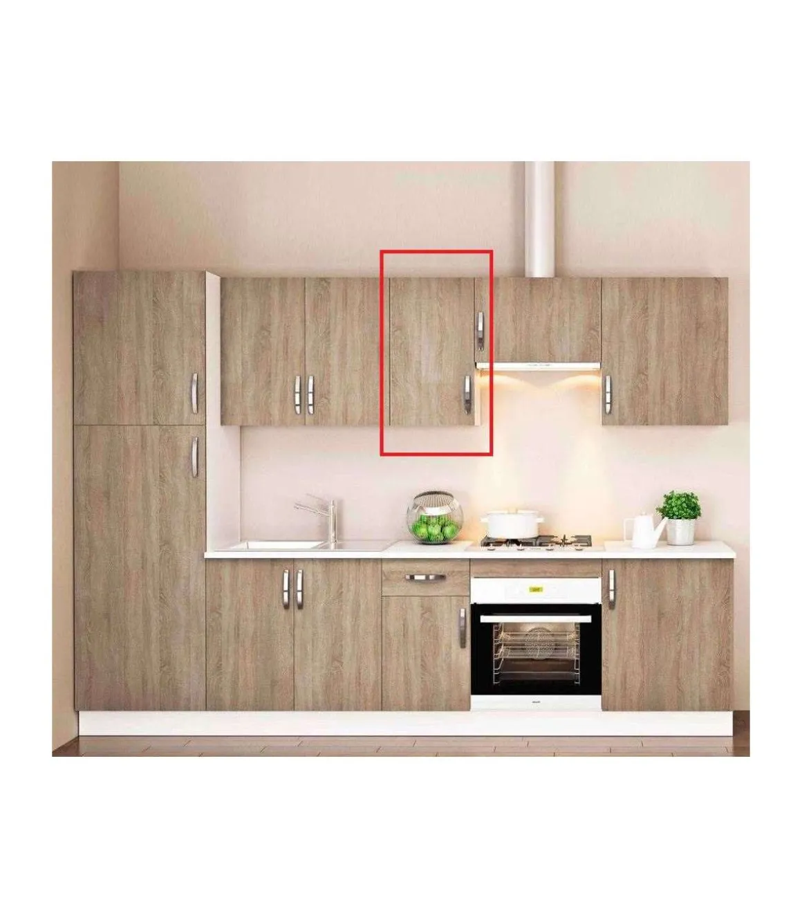 Mueble cocina para colgar con 1 puerta en roble cortez. 70 cm(alto)40 cm(ancho)33 cm(largo)