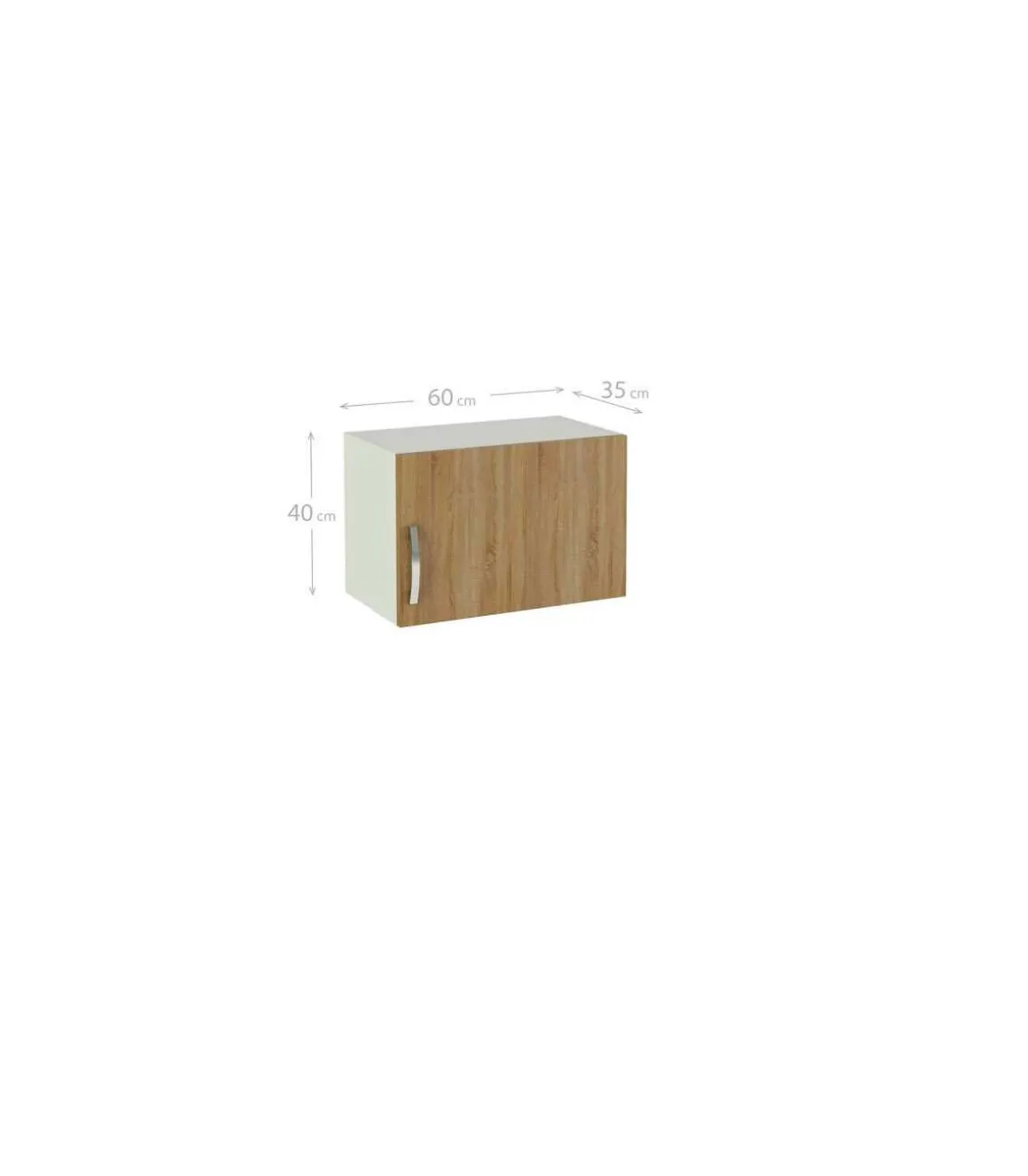Mueble cocina para colgar con 1 puerta en roble cortez. 60 cm(largo)40 cm(alto)33 cm(fondo)