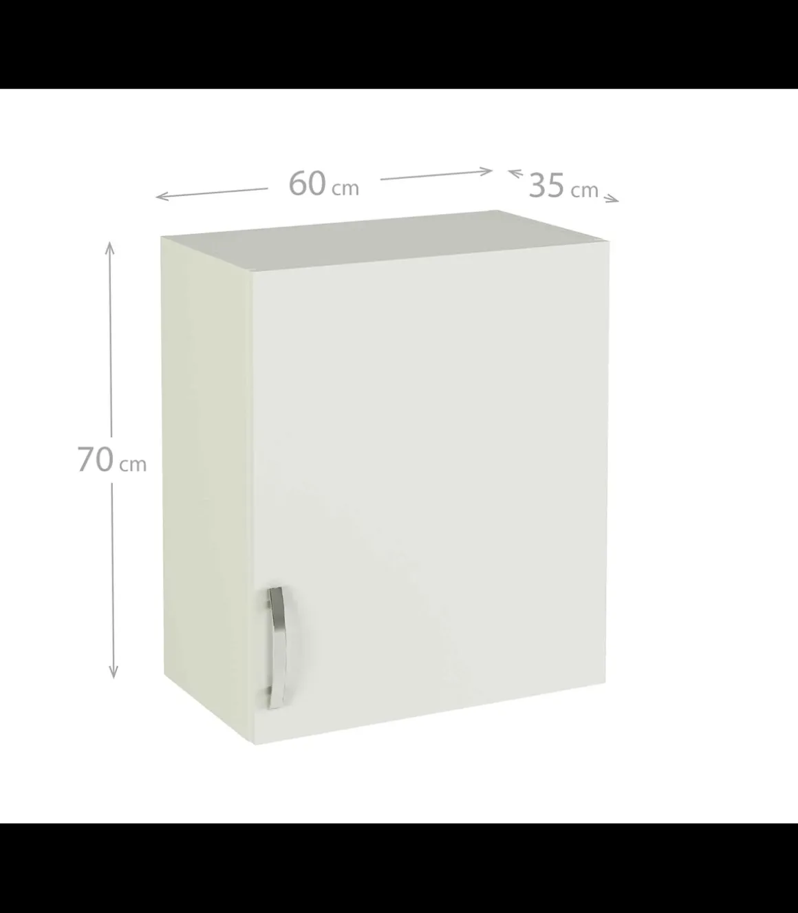 Mueble cocina para colgar con 1 puerta en blanco. 70 cm(lato)60 cm(ancho)33 cm(largo)