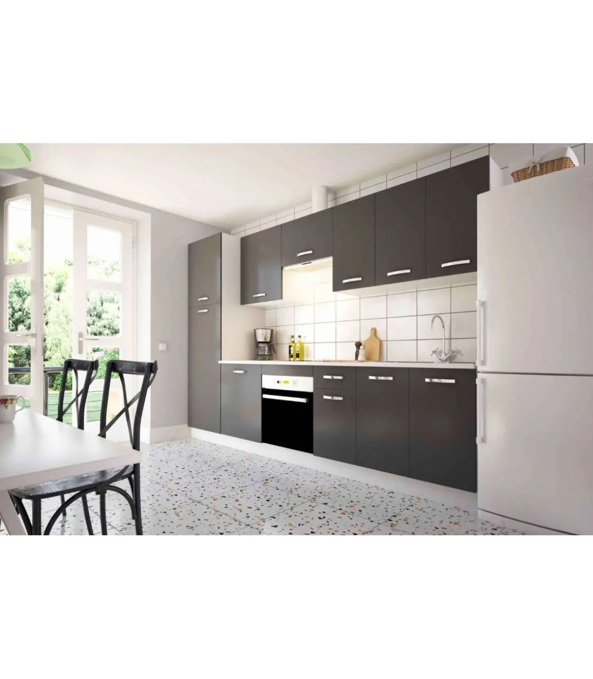Mueble cocina para colgar con 2 puertas en gris parís. 70 cm(alto)80 cm(ancho)33 cm(largo)