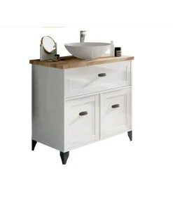 Mueble de baño con lavabo cerámico Toscana acabado color blanco 95 cm(alto)85 cm(ancho)47 cm(largo)