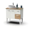 Mueble de baño sin lavabo Aqua acabado color roble gold/blanco, 80cm(alto) 82cm(ancho) 50cm(largo).