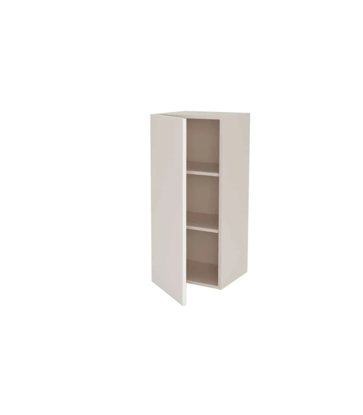 Mueble de cocina alto con una puerta en gris cream y blanco mate. 90 cm(alto)40 cm(ancho)35 cm(largo)