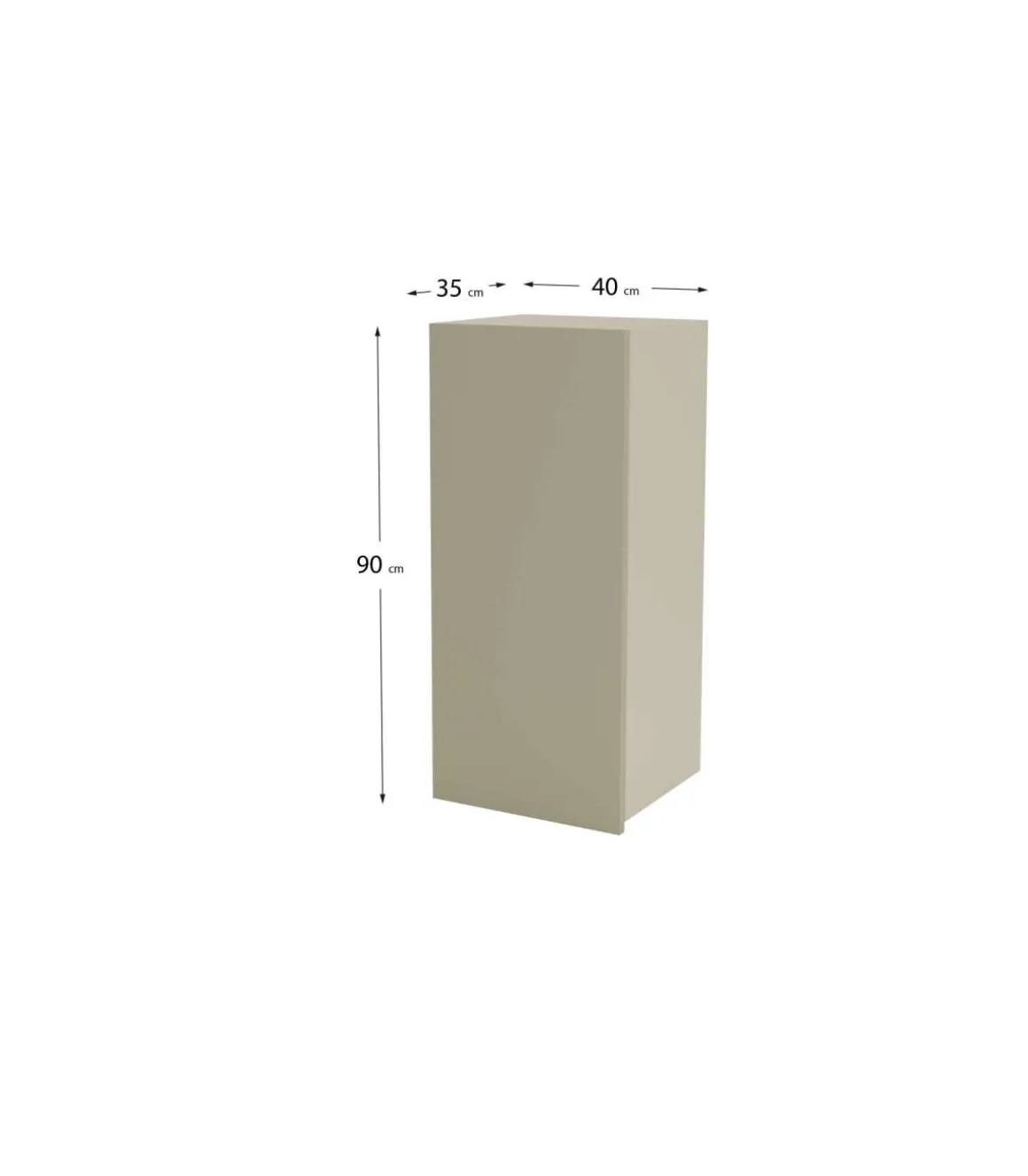 Mueble de cocina alto con una puerta en gris cream y vison. 90 cm(alto)40 cm(ancho)35 cm(largo)
