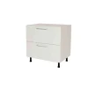 Mueble de cocina bajo cacerolero en gris cream y blanco mate. 85 cm(alto)80 cm(ancho)60 cm(largo)